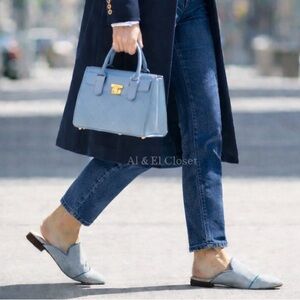 The Office of Angela Scott Miss Adelaide Denim Women’s Mules EU 38 US 8 NWB